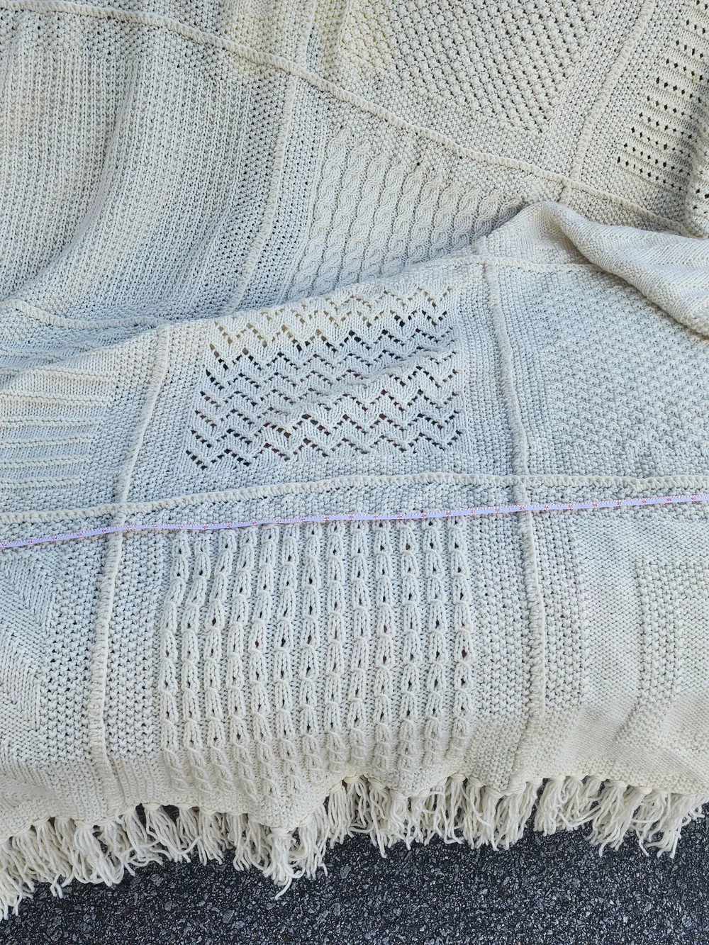 Cream Cable-Knit Handmade Crochet Afhgan